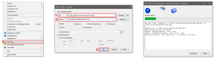 TortoiseGit cloning guide